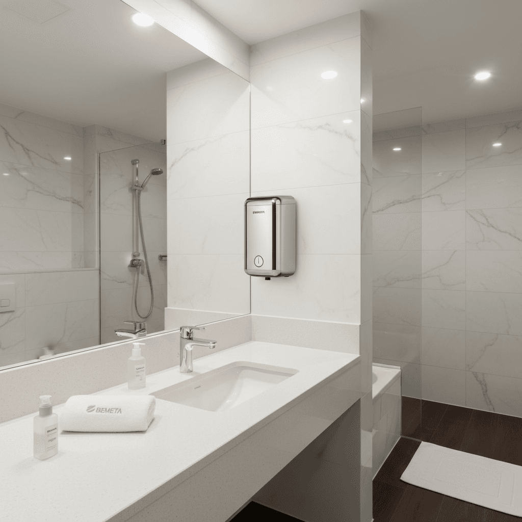 Recenze: Automatický bezdotykový dávkovač mýdla BEMETA – Inovace pro hotelovou hygienu a komfort