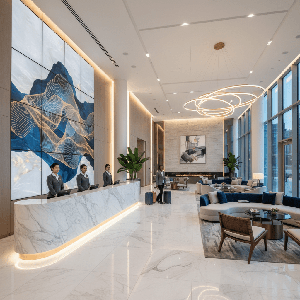 Komplexní průvodce vybavením hotelové recepce a lobby: Jak vytvořit dokonalý první dojem