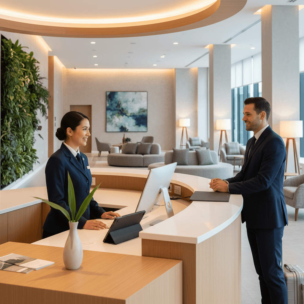 5 kľúčových typov vybavenia pre efektívnu hotelovú recepciu