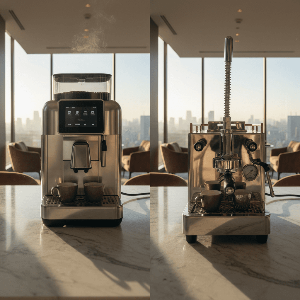 Automatický kávovar vs. pákový kávovar: Ktoré riešenie je ideálne pre vašu prevádzku?